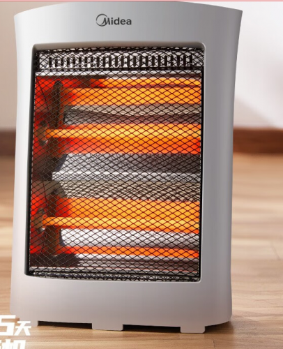 美的（Midea）小太陽取暖器家用節(jié)能電暖器臺(tái)式電熱器暖氣機(jī)辦公室烤火爐暖腳器暗光防燙遠(yuǎn)紅外電暖氣 鈦鋼灰【HPW08D] 臺(tái)式